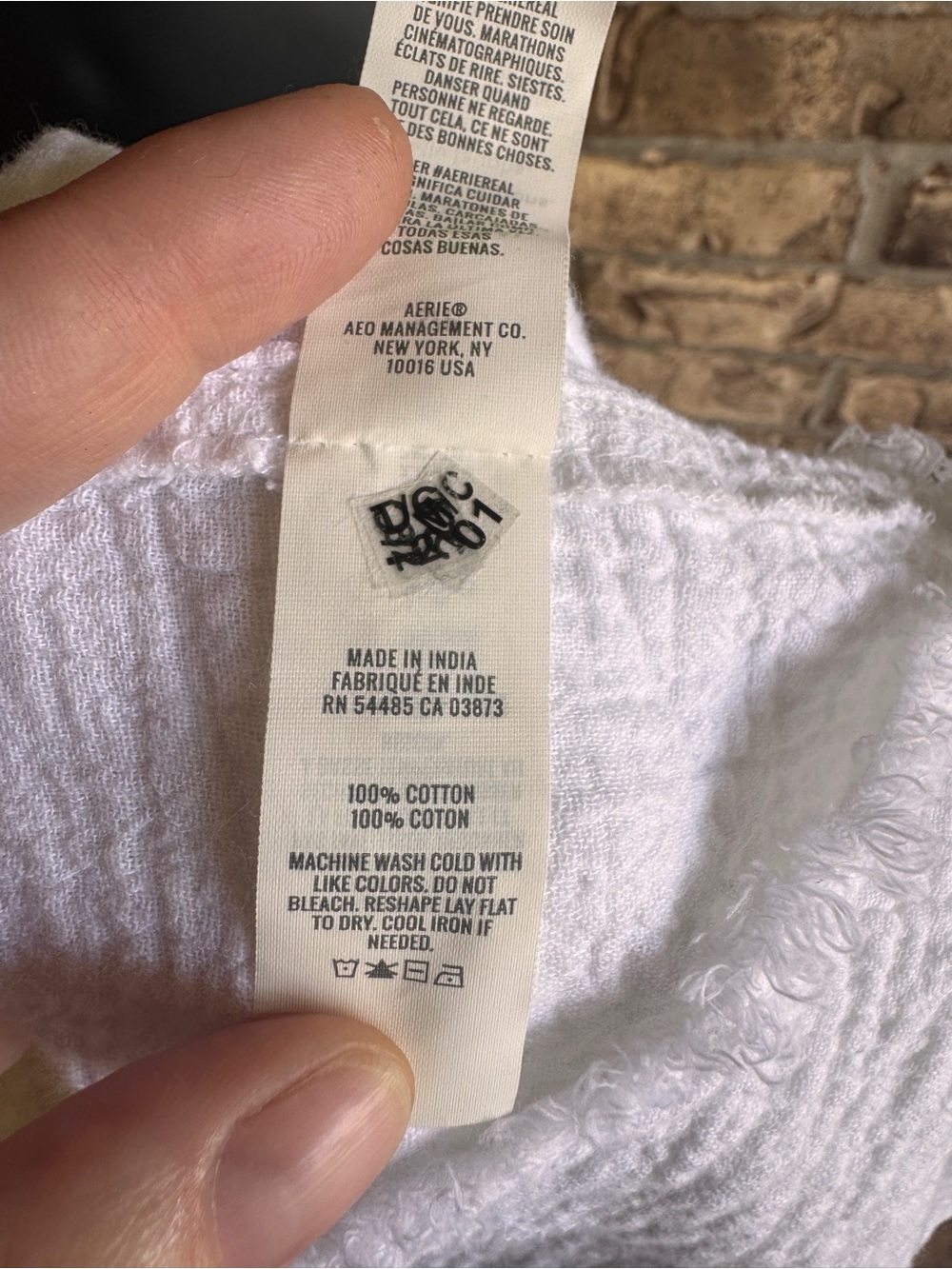 Aerie Daybreak Coverup Shirt Small Petite White Gauze Cotton Button Front Boho - Picture 13 of 16